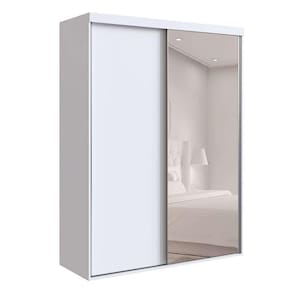 guarda-roupa solteiro com espelho alya 2 pt 2 gv branco
