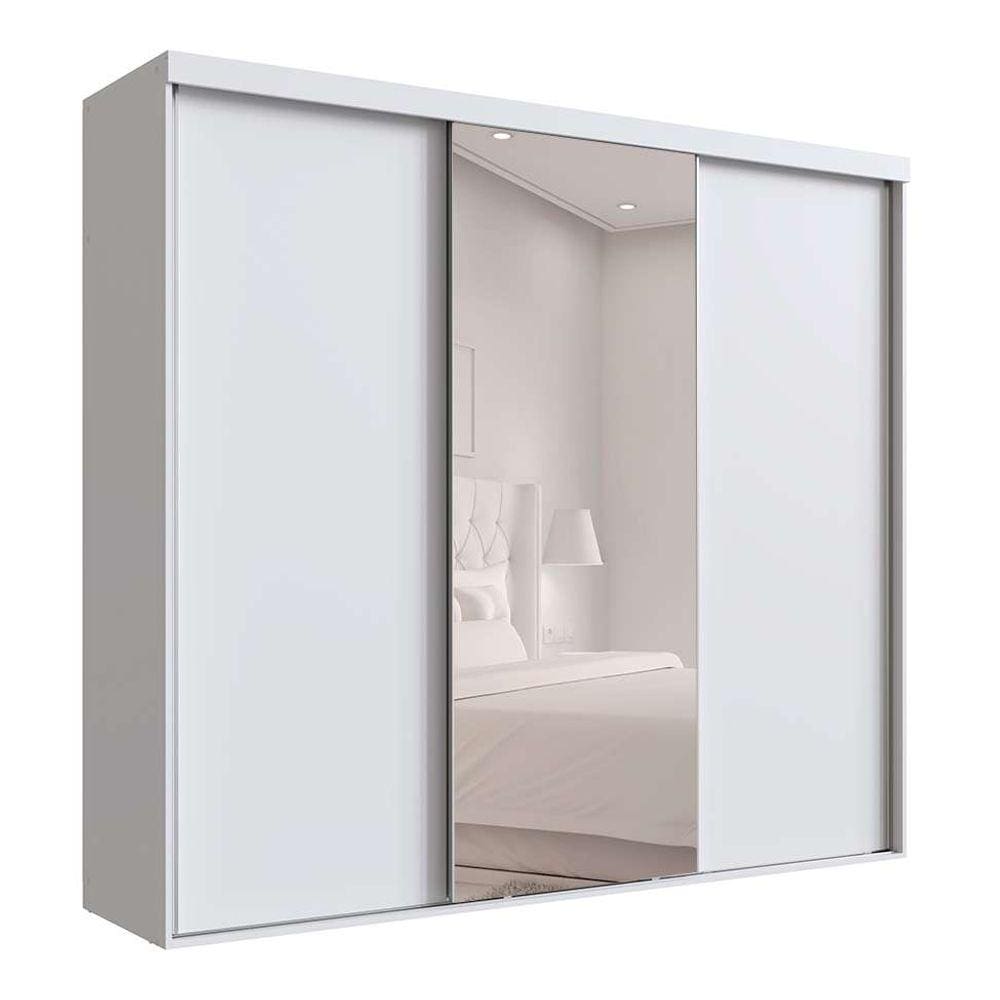 guarda-roupa casal com espelho alya 3 pt 4 gv branco
