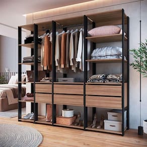 guarda-roupa closet easy 6 gv preto e montana