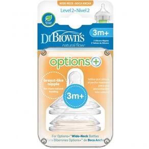 Bico Mamadeira Boca Larga Dr. Brown`s 3 Meses+ 2 Unidades