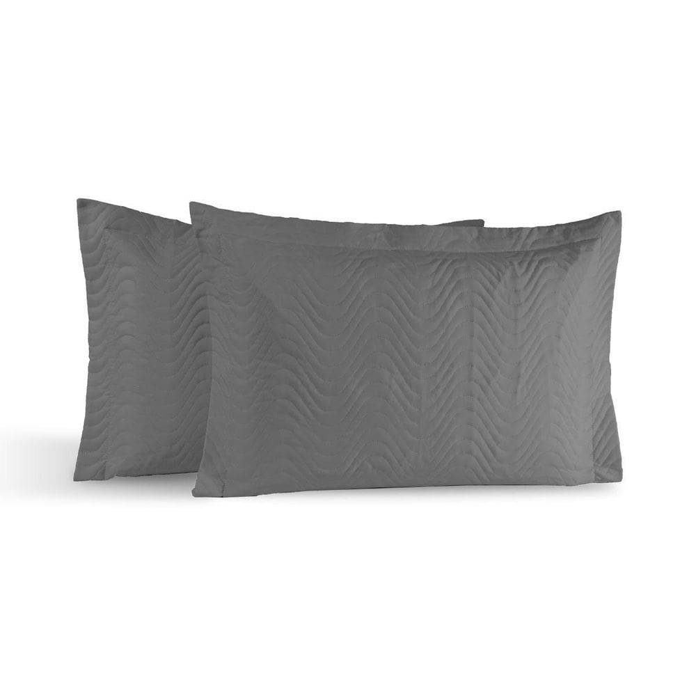 Kit 2 Portas Travesseiros Percal 200 Fios Algodão Grafite