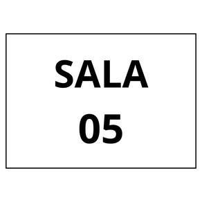 Placa Sinalização 1/2 Oficio Sala 05 Mdf Branco [F031]