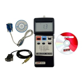Kit Medidor Vibração Digital Maquinas Peak Hold Sensor Mv-670 Portátil Instrutherm Estojo Software Cabo Rs-232 P2 Db9