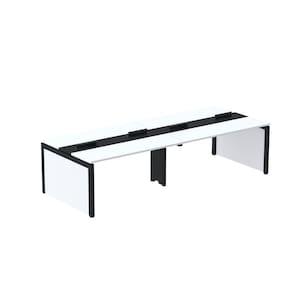 Mesa Plataforma Dupla para 4 Lugares para Coworking 130x120/4p Branco/Preto