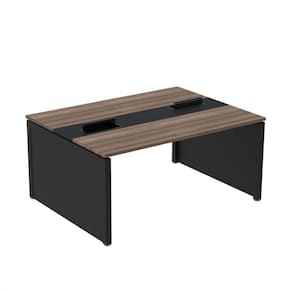 Mesa de Plataforma Dupla para 2 Pessoas Corporativa 160x140/2p Walnut/Preto