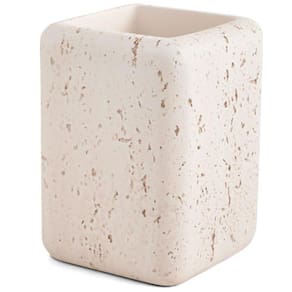 Copo Banheiro Mart Poliresina Quadrado Off White 11x8 cm