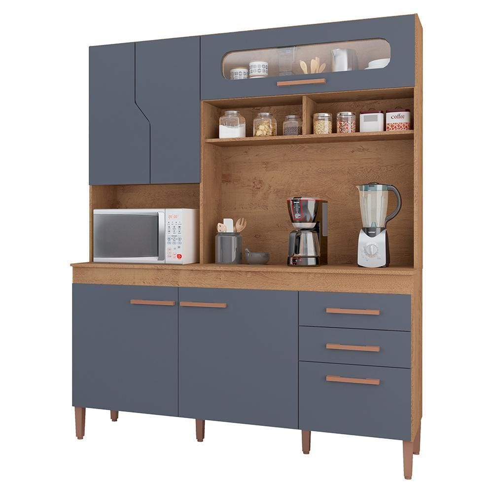 Armario Cozinha Monaco New com 5 Portas e 3 Gavetas