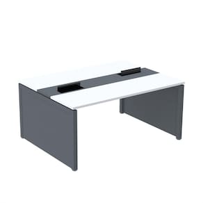 Mesa de Plataforma Dupla para 2 Pessoas Corporativa 160x140/2p Branco/Grafito
