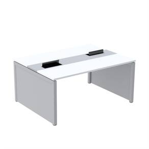 Mesa de Plataforma Dupla para 2 Pessoas Corporativa 160x140/2p Branco/Cinza