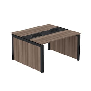 Mesa de Plataforma Dupla para 2 Pessoas Corporativa 160x140/2p Walnut/Preto