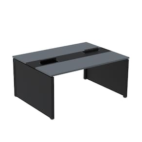Mesa de Plataforma Dupla para 2 Pessoas Corporativa 160x140/2p Grafito/Preto
