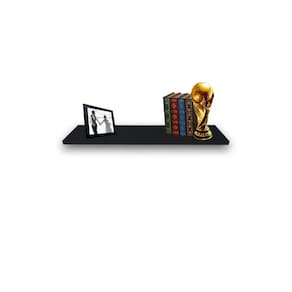 Prateleira Simples 20x20 Cm Com Suporte Em Mdf Preto [F031]