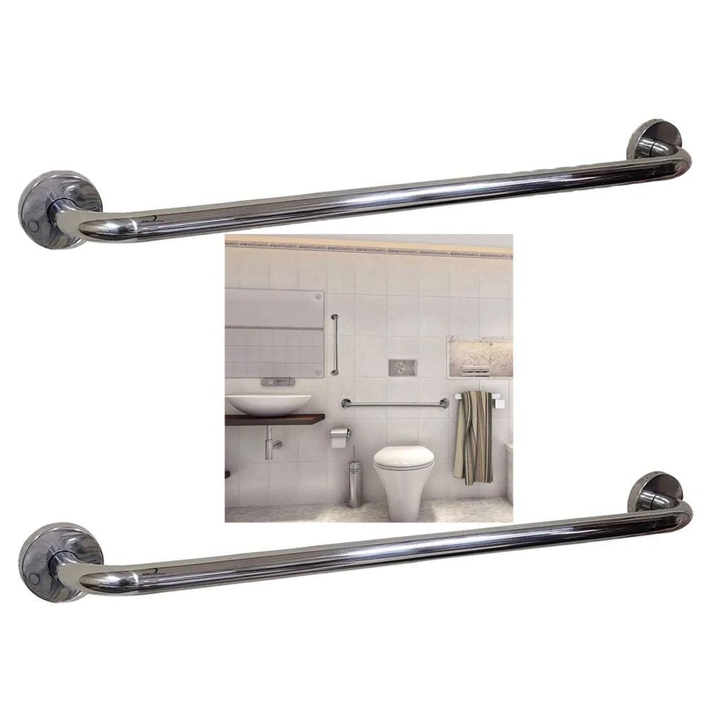 Barra Alça Apoio Kit 2 Uni Suporte Anti Queda 50 Cm Idoso Gestante Criança Cadeirante Acessibilidade Box Banheiro Casa Segurança