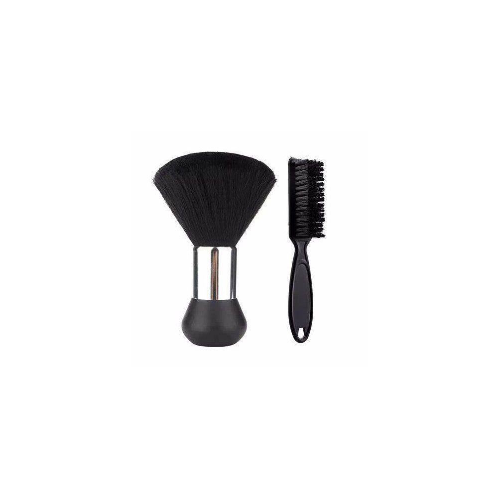 Kit Escovinha P/ Barba Profissional + Espanador Pincel Preto
