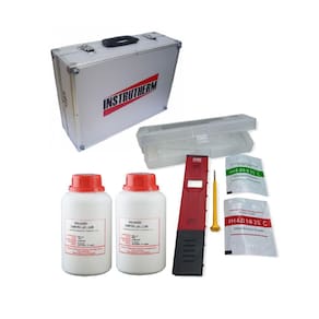 Kit Medidor Ph Digital 0 A 14 Ph Caneta Ph-1700 Portátil Instrutherm Solução Calibração St-40 St-70 Estojo Maleta Ma-800