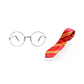 Kit Fantasia Harry Bruxo Oculos E Gravata Carnaval Halloween