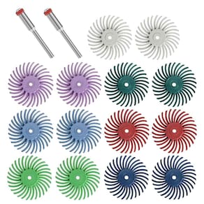 Kit Discos Roda De Cerdas 16 Pçs De Polimento Micro Retífica