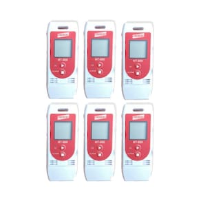 Kit 6 Datalogger Digital Temperatura Umidade 32000 Leituras Alarme Usb Ht-900 Portátil Instrutherm