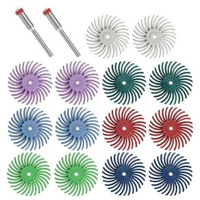 Kit Discos Roda De Cerdas 16 Pçs De Polimento Micro Retífica
