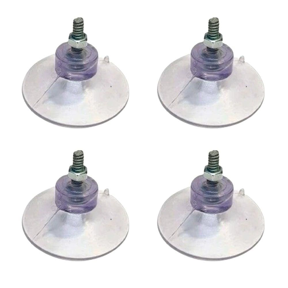 Kit 4 Ventosas de 40mm (4 cm) PVC Cristal C/Parafuso e Porca