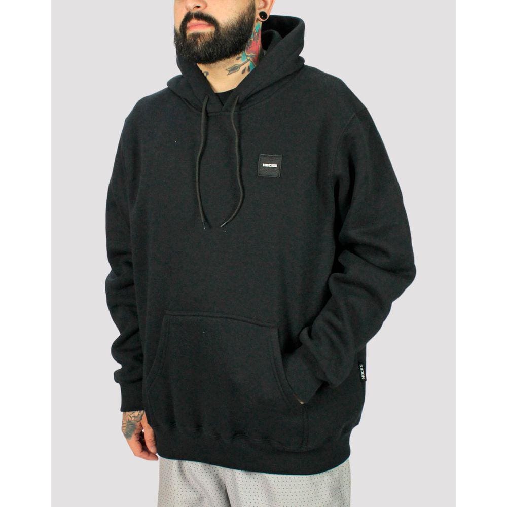 Moletom Hocks Canguru Fechado Promo ETQ - Preto - Preto - P