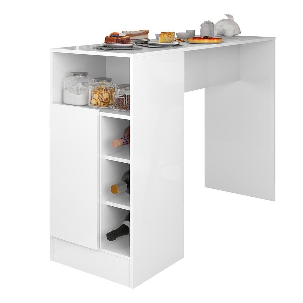 Bancada Gourmet para Cozinha de 136,5 cm c/ 1 Porta e Nichos