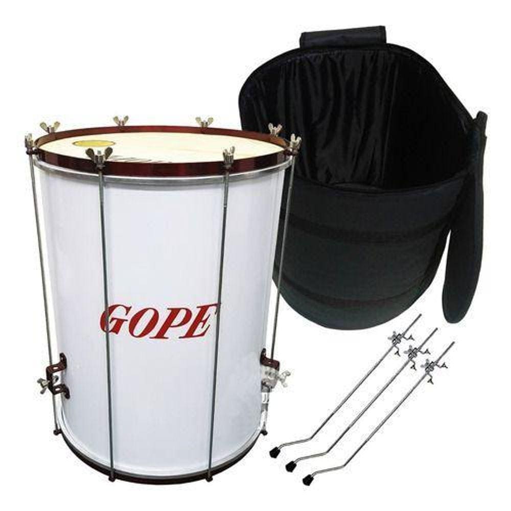 Kit Surdo Gope 18 X 60Cm Com Tripé Bme6018Pe Alumínio + Capa