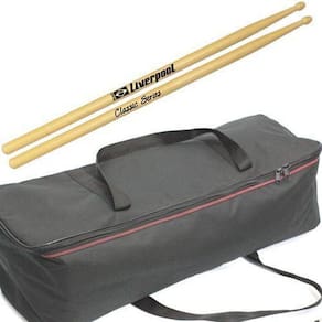 Capa Ferragens Bateria Acolchoada + Baquetas Envio 24 Hor
