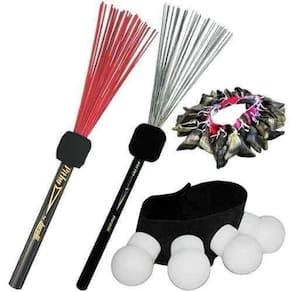 Kit Acessórios Para Cajon Vassourinha Aço E Nylon Completo
