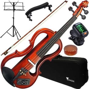 Kit Violino Elétrico Eagle Ev744 4/4 Arco Breu Fone Partitur