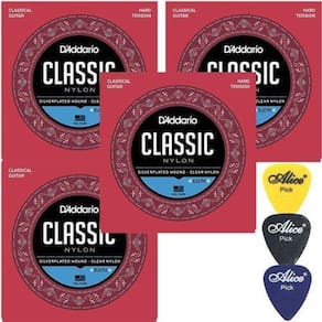 Kit 4 Jogos De Cordas D`Addario Ej27H Classic Nylon + Palhet