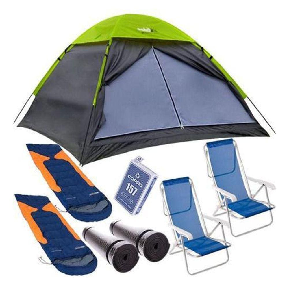 Kit Acampamento Praia Barraca Weekend 3 Pessoas Echolife