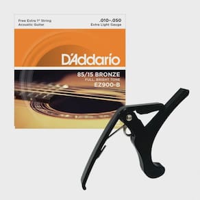 Kit Encordoamento D`Addario Ez900-B + Capotraste Dolphin