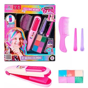 Kit Mechas Coloridas Infantil Make Brinq Com 6 Cores Polibrinq