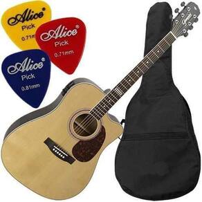Kit Violão Folk Eletroacústico Gf1D Nt Capa Giannini Mod2017