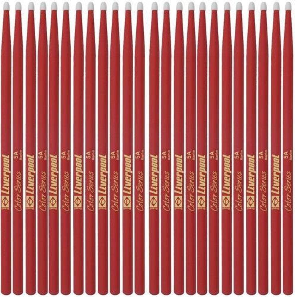Kit 21 Baquetas Liverpool 5A Color Ponta Nylon Lc Dz5An