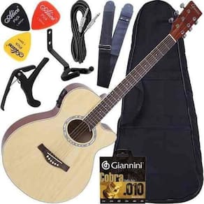 Kit Violão Eletroacústico Gsf1R Nt Completo + Capa Giannini