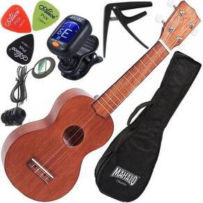 Kit Ukulele Eletroacústico Mahalo Soprano Aquila Rainbow Nt