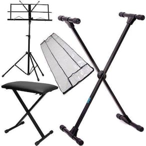 Kit Acessórios De Teclado Suporte Cobertura Partitura Banco