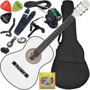 Kit Violão Elétrico Waldman Popstar Pp1 Branco Cordas Nylon
