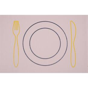 Jogo Americano Vizapi 30X45Cm Prato Vz12347 Bege Amarelo