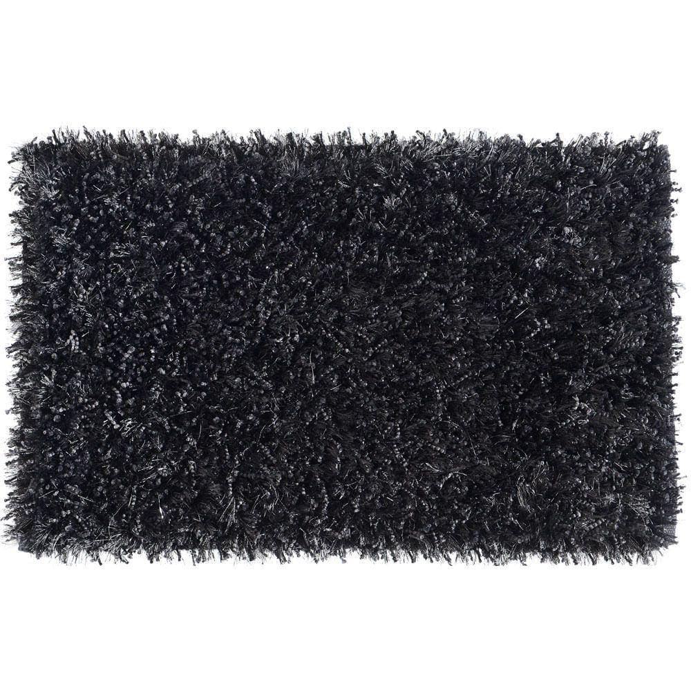 Tapete De Banheiro Quarto Corredor Retangular Vizapi Agra 70X120Cm Preto