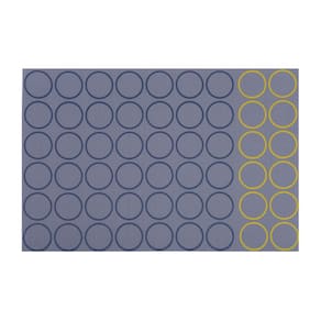 Jogo Americano Vizapi 30X45Cm Círculos Cinza Amarelo Bege