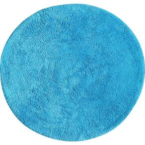 Tapete De Quarto Algodão Redondo Vizapi Varanasi 150Cm Azul Turquesa