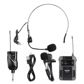 Microfone Sem Fio Dinamico Devox Dx380H Headset Lapela Uhf