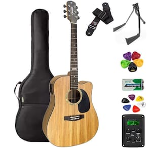 Violão Giannini Folk Aço Gf1D Natural Zebra Zw + Kit2Ci