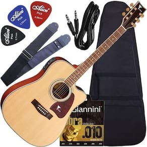 Kit Violão Eagle Ch889 Eletroacústico Folk Cutway Natural