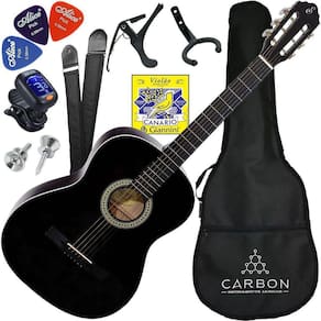 Kit Violão Acústico Aço S14 Giannini Preto Com Acessórios