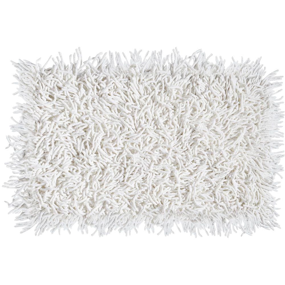 Tapete De Banheiro Quarto Corredor Algodão Retangular Vizapi Thane 70X120Cm Branco
