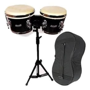 Kit Bongô Torelli Tb011 De Madeira 7X8 Com Pedestal E Capa